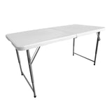 Techni Home Height Adjustable 4 FT Granite White Folding Table – Premium 4 Foot Folding Table Ideal for Camping, Picnic, Party or as Kids Table Techni Home