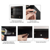ALIMORDEN Medicine Cabinet with Mirror and Shelves, Oversized Bathroom Wall Storage Organizer Over The Vanity, Toilet, Recessed or Surface Mount, 30.4" L x 29.5" H, Black ALIMORDEN