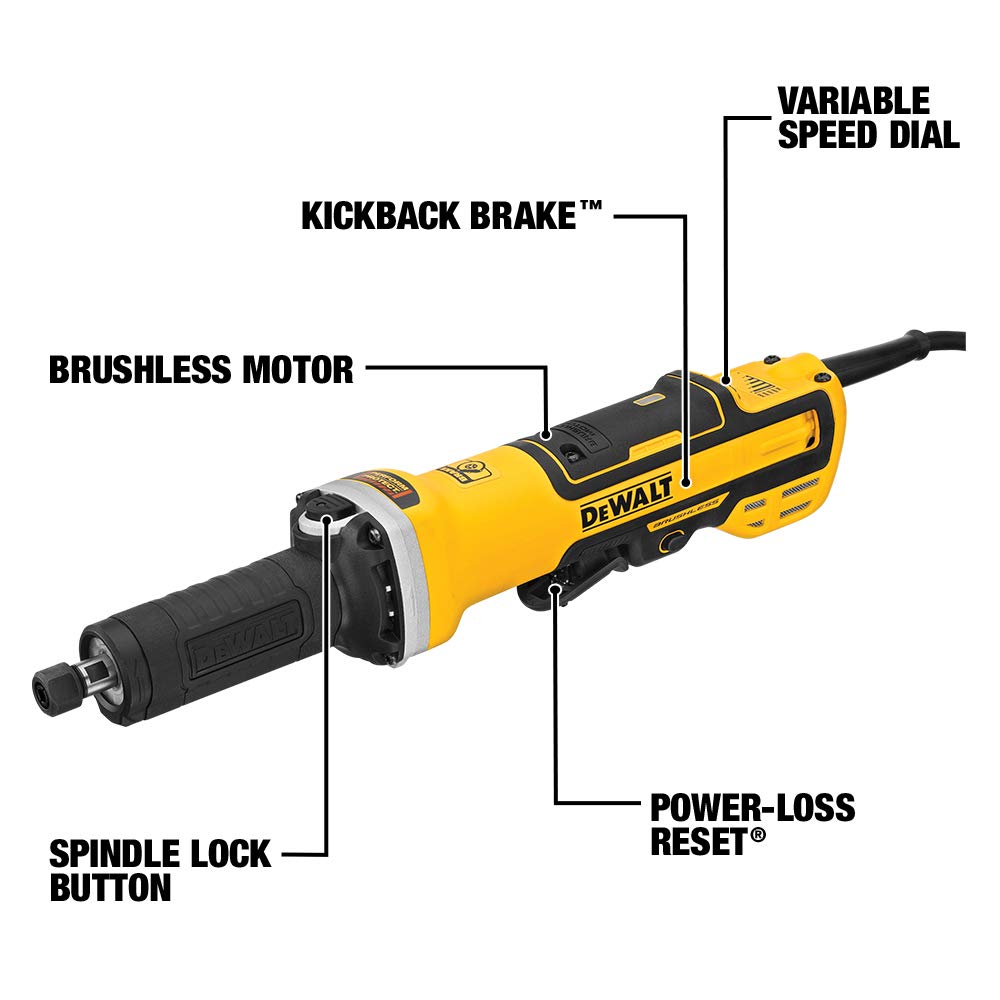 DEWALT Die Grinder, Brushless, Variable Speed, Paddle Switch With Lock-On, 2-Inch (DWE4997VS) - WoodArtSupply