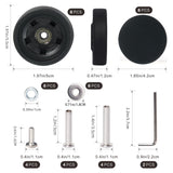 Luggage Wheels Replacement Kit 50mm x 12mm, Suitcase Replacement Wheels with Black Screws Axles Bearings, Repair Suitcase Caster Set for Trolley Bag Travel (8PCS) FLIHONST
