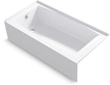 KOHLER K-26109-LA-0 Entity 60-Inch x 30-Inch Alcove Bath with Integral apron, integral flange and left hand drain, White KOHLER