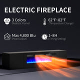 AMERLIFE Wall Unit Entertainment Center with 36" Electric Fireplace, Includes 68" Floating Fireplace TV Stand, 2 x Wall Cabinets, Modern LED Light Media Console Table for Living Room, Black/White AMERLIFE