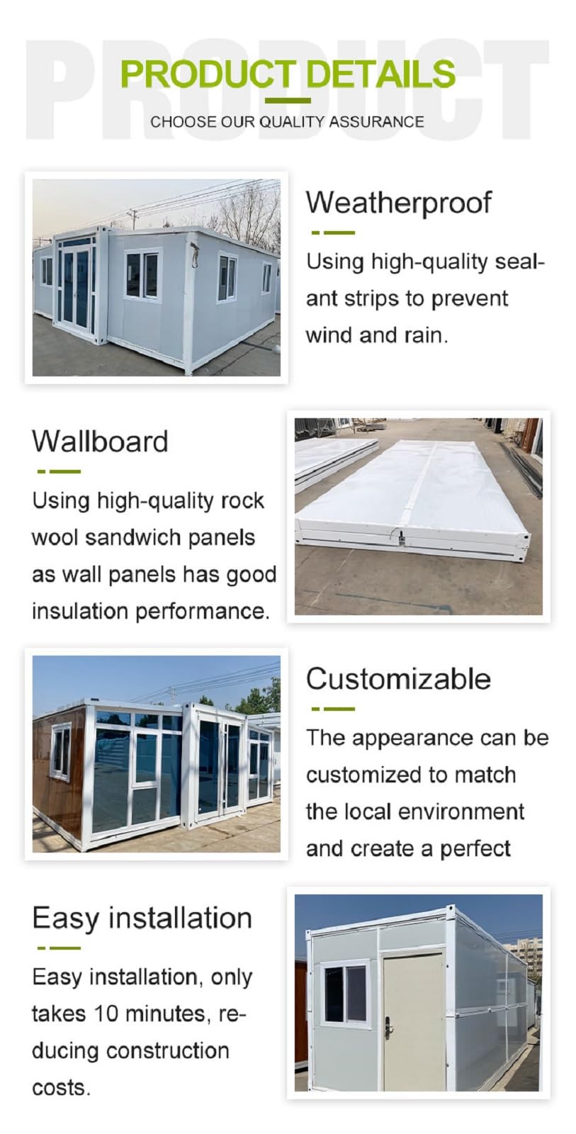 Modular Prefabricated Container Home - Customizable Tiny Home with Bathroom, Kitchen, Living Room & Bedroom - Mobile Home Solution for Adults - Ideal Tiny Homes to Live in - WoodArtSupply