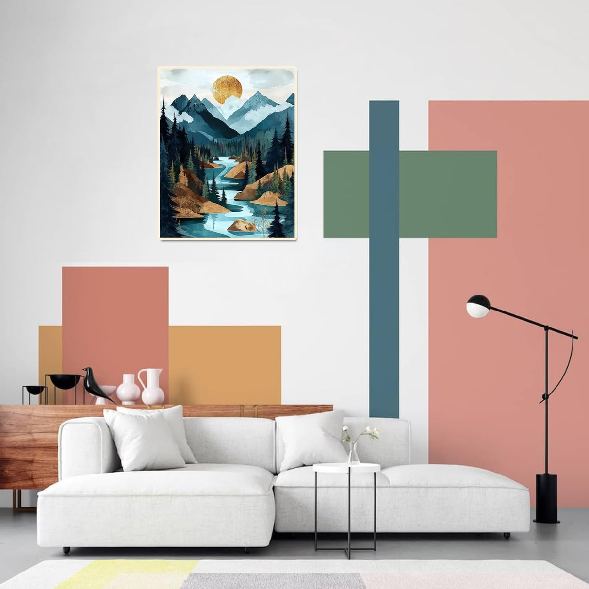 Mountain Paint by Numbers Kit for Adults Beginner Landscape Oil Painting Kit Adult Paint by Number Kits on Canvas Sunset DIY Painting for Beginners Art by Numbers for Gifts Home Wall Decor 16x20 Inch obterie