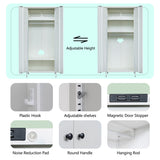BESFUR Bedroom Armoires, White Metal Armoire with Hanging Rod, Adjustable Shelves, 20" D x 31.5" W x 74" H - White BESFUR