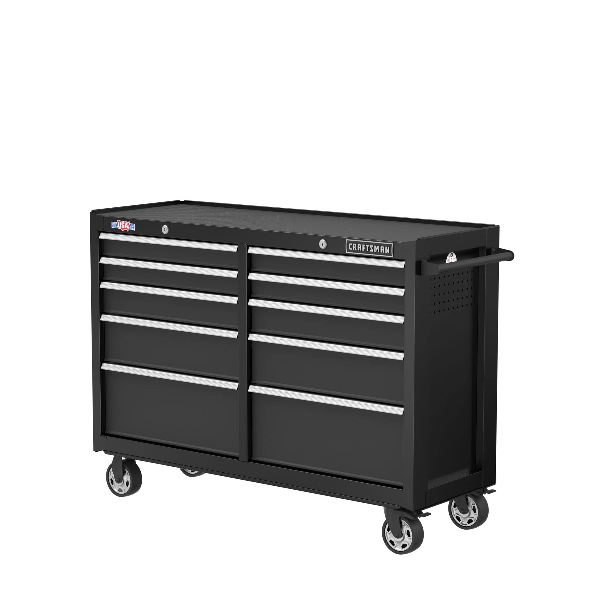 CRAFTSMAN S2000 52IN 10-DRAWER CABINET W/TRAY & HOLDER BK (CMST352102BK) - WoodArtSupply