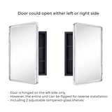 TEHOME Farmhouse Chrome Metal Framed Recessed Bathroom Medicine Cabinet with Mirror Rounded Rectangle Medicine Cabinet with Beveled Mirror, 16x24'' TEHOME