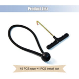 Trampoline Replacement Bungee Ropes –15 PCS 8.5in Heavy-Duty Elastic Cords for Trampoline Repair, Durable Jumping Mat Accessories, Fits 12-16 ft Round Trampolines, Include 1 PCS Install Puller Tool ECEOCC