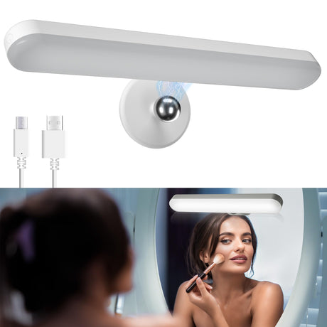Benreom Wireless Vanity Lights for Mirror, Rechargeable Battery Operated Mirror Lights, Adjustable Color Brightness & Angle Makeup Light, Cordless Lights for Mirror, for Makeup Vanity Bathroom Mirror Benreom