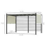 Outsunny 10' x 12' Outdoor Retractable Pergola, Patio Gazebo Canopy Adjustable Sun Shade Shelter for Backyard, Garden Activities, Beige Outsunny