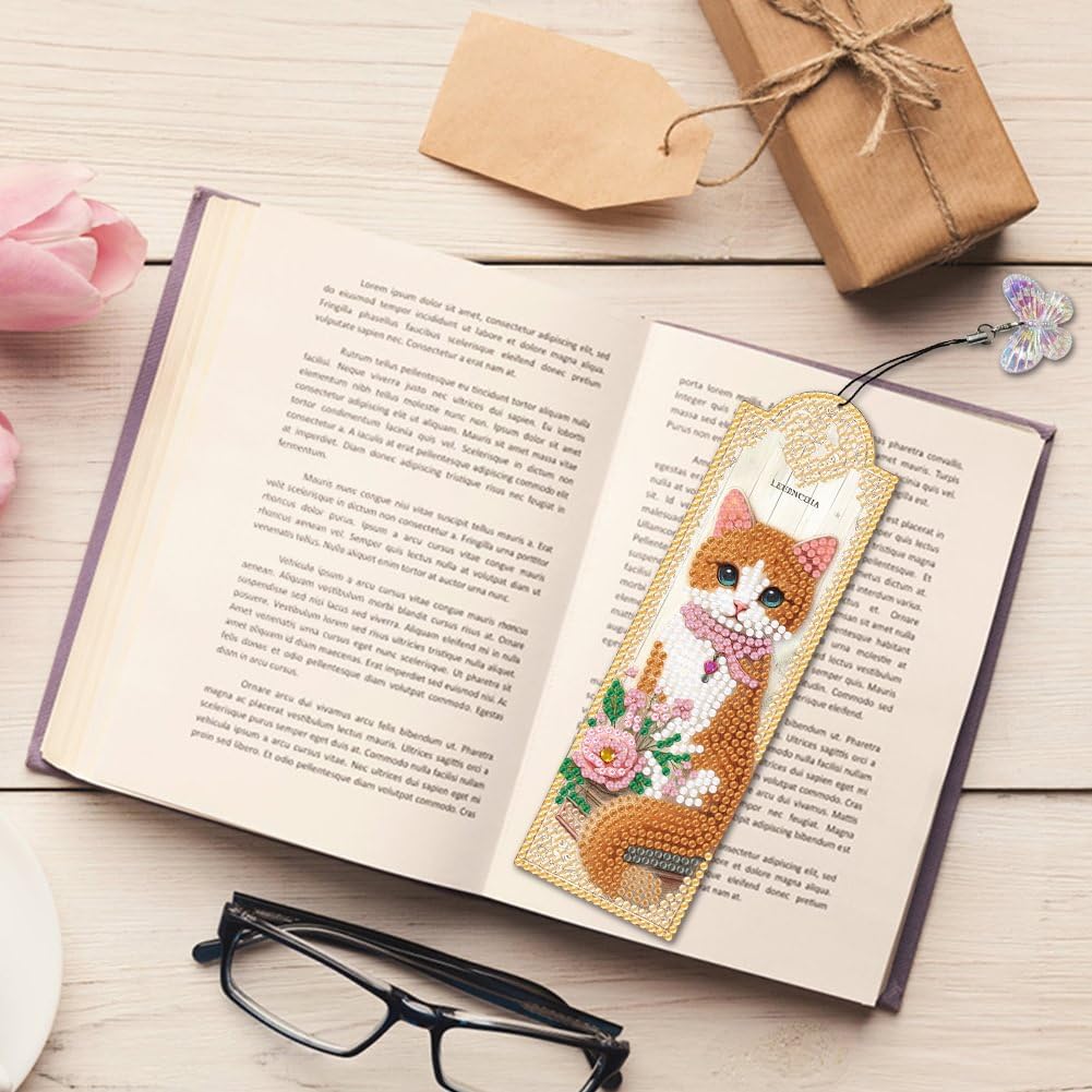 3Pcs 5D Diamond Art Bookmarks for Book Lovers, Handmade DIY Diamond Painting Bookmarks with Tassels for Graduation Birthday JBTM24