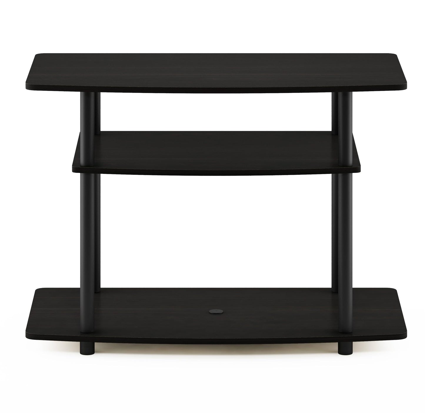 Furinno Turn-N-Tube No Tools 3-Tier Entertainment Center TV Stand for TV up to 32 Inch, Plastic Round Tubes, Espresso/black - WoodArtSupply