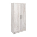 Prepac Elite Rustic White Storage Cabinet with Shaker Doors and Adjustable Shelves Prepac
