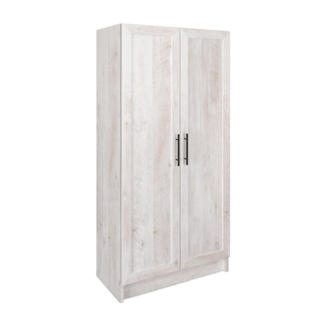 Prepac Elite Rustic White Storage Cabinet with Shaker Doors and Adjustable Shelves Prepac