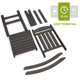 FOOWIN Patio Rocking Chairs,HDPE High Back Porch Rocker,All Weather Resistant Poly Lumber Outdoor Porch Rocker, Rocking Chairs for Outdoor, Indoor, Patio, Deck, Garden (Set of 2, Black) FOOWIN