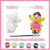 Funto Paint Your Own Unicorn Painting Kit, Arts and Crafts Set, STEAM Project Creative Activity DIY Toys, with 6 Figurines, 6 Paint Pots, 1 Brush Funto