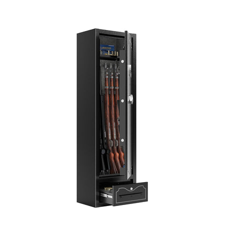8 Gun Safe for Rifles Pistols Shotguns | Large Capacity Steel Security Cabinet | Digital Lock Quick Access | Removable Shelf & Racks | 48" Long Home Garage Storage Gareinwuds