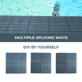 CLOVERHOLM 10PCS Plastic Interlocking Deck Tiles - 12"x12" Composite Patio Flooring, Waterproof Indoor & Outdoor Tiles All Weather for Front Porch, Backyard, Balcony, Poolside (Navy Blue) CLOVERHOLM