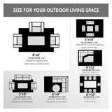 wikiwiki Outdoor Rug, 8x10ft Waterproof Reversible Mat Indoor Outdoor Rugs Carpet, Small Area Rug Plastic Straw Rug for Patio Deck Balcony Pool RV Camping Beach Picnic, Blue & Beige, Rugscape Series wikiwiki