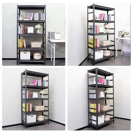 5-Tier Garage Shelving 2500LBS Storage Shelves Heavy Duty Adjustable Garage Shelves, Utility Rack Shelf, Shelving Units for Storage Warehouse Kitchen Pantry Closet, 47.2" W x 18" D x 78" H, Black Generic
