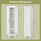 Giantex Bathroom Tall Storage Cabinet - Narrow Freestanding Floor Cabinet with Doors, 5 Tier Shelves(1 Height Adjustable), Corner Pantry Cabinets for Living Room, Slim Tower (1, White) Giantex