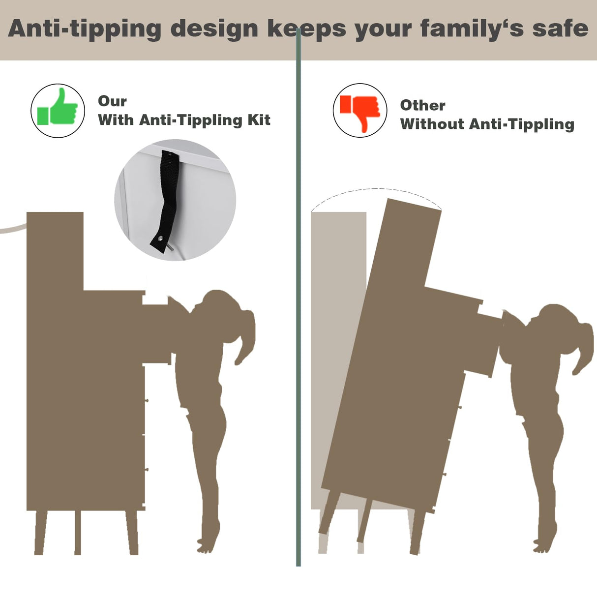 UNIQUITE 6 Drawers Dresser with LED Light and Power Outlet, Wood White Dressers for Bedroom & Chests of Drawers, Large Double Dressers for Bedroom, Living Room, Entryway, Hallway UNIQUITE