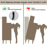 UNIQUITE 6 Drawers Dresser with LED Light and Power Outlet, Wood White Dressers for Bedroom & Chests of Drawers, Large Double Dressers for Bedroom, Living Room, Entryway, Hallway UNIQUITE