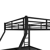 Bellemave Bunk Bed Queen Over King, Heavy Duty Metal Bunk Bed Frame, King bunk Bed for Adults, Adult bunk beds Heavy Duty, Black Bellemave