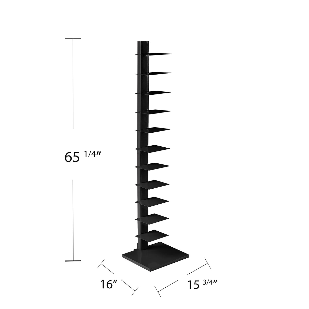 SEI Furniture 12 shelf Metal Spine Book Tower, Black SEI Furniture