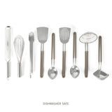 Martha Stewart 9-Piece Stainless Steel Prep & Serve Kitchen Gadget and Tool Set - Dishwasher Safe Martha Stewart