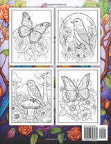 Butterflies and Birds for Stress Relief: The Perfect Mindfulness Coloring Book (Gentle Harmony) Majosta
