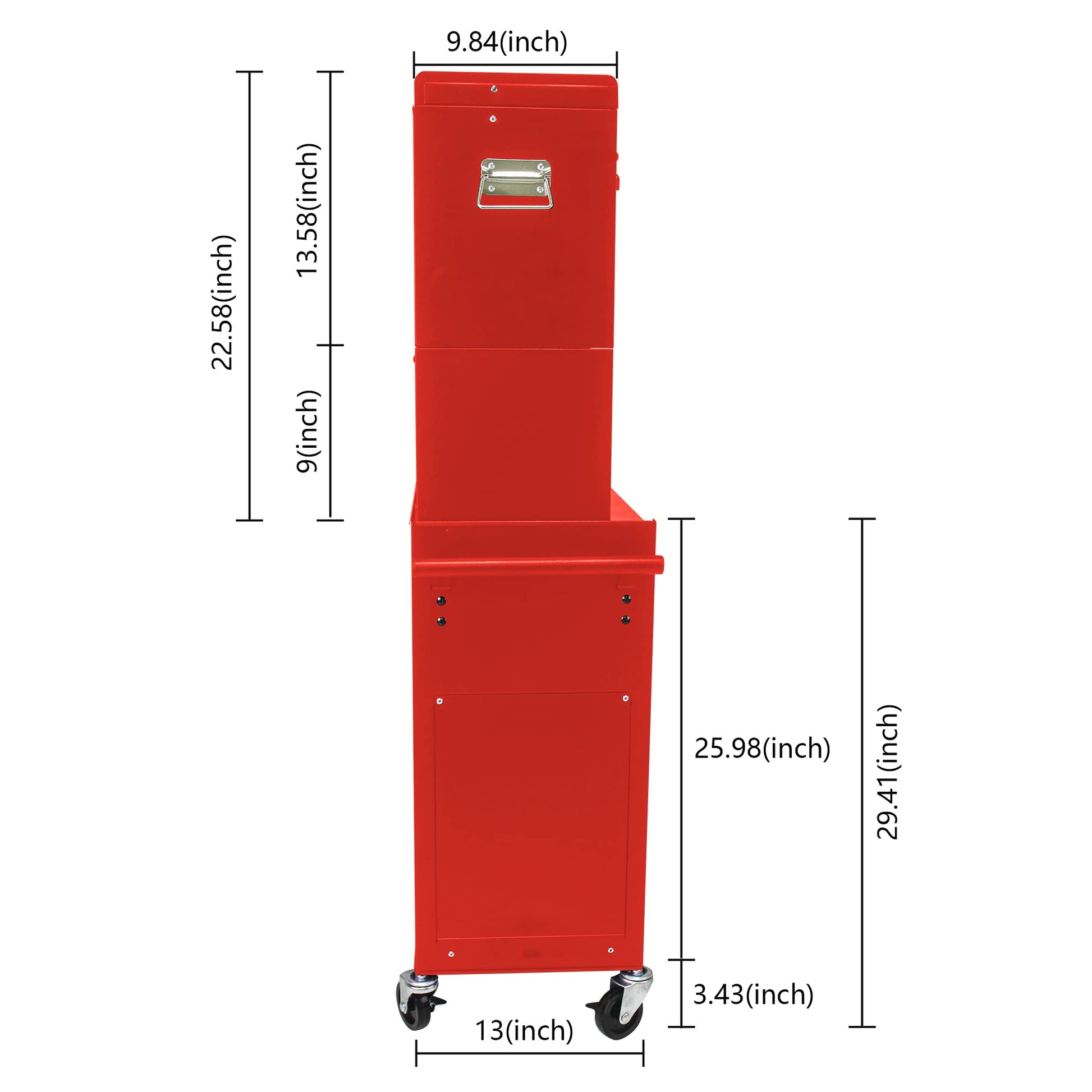 6 Drawer Rolling Tool Chest,Red Large Tall Tool Box with Wheels,Lockable Stand up Toolbox,Metal Garage Tool Cabinets Organizer,Rolling Tool Cart for Workshop - WoodArtSupply