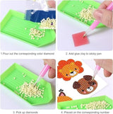 LERLUCKY'SZHAO 46PCS Diamond Painting Stickers 5D Dinosaur Gem Art Kits Cute Animal Shape for Kids Boys Girls Ages 6-8 8-12 LERLUCKY'SZHAO