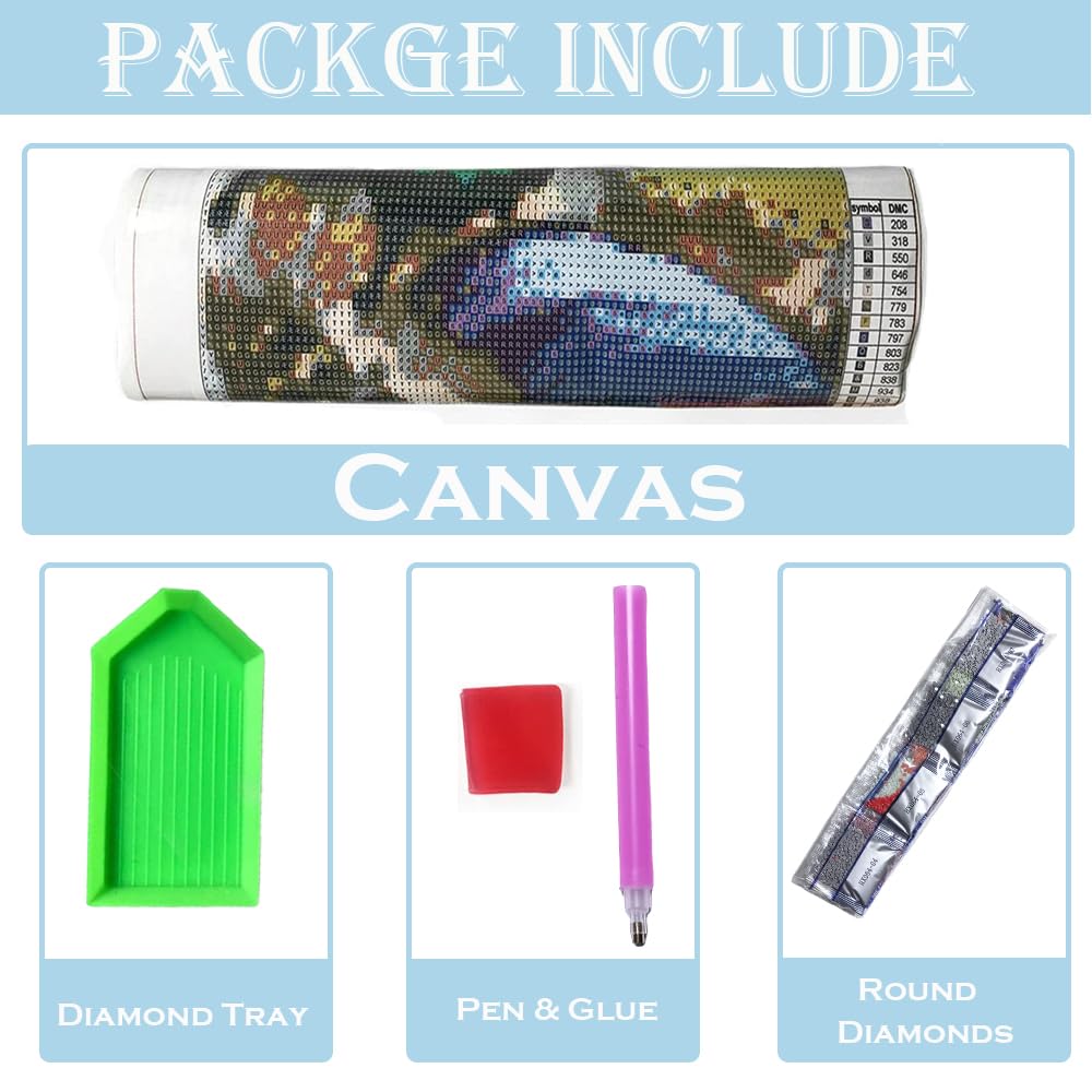 Milila Diamond Painting Kits for Adults Full Drill Round Diamond Art Kits for Beginners for Home Wall Decor 11.8x11.8inch(Unicorn) Milila