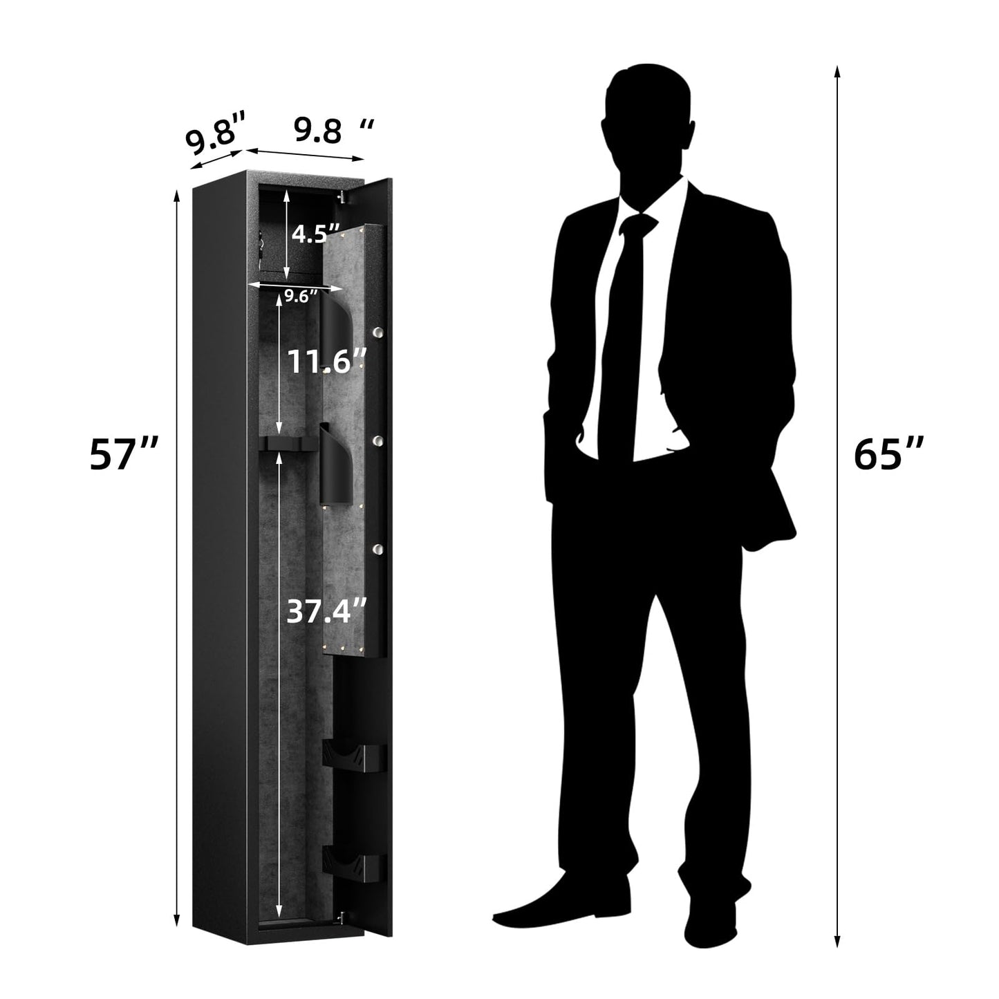 METAN Rifle Gun Safe with Quick Access Keypad Lock, 3 Guns Security Cabinet Long Safes Gun Cabinet for Shotguns with Pistol Pocket,Black (3 Gun Digital-Black)