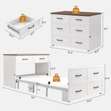 Murphy Bed Cabinet with Mattress Included,76*33 Inches Twin Size Hideaway Bed with Storage for Adults Guests and Kids,Easy Pull out and Folding,White 2 in 1 Small Fold up Space Saving WallBed XIAO WEI