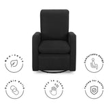 GAP babyGap Cloud Recliner with LiveSmart Evolve - Sustainable Performance Fabric, Jet Black Delta Children