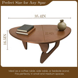 Mid Century Modern Solid Wooden Coffee Table,Small UniqueTriangle Wood Center Tables, Sturdy TeaTable Suitable for Living Room Bedroom Balcony Patio Walnut Iuturna