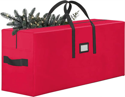 Christmas Tree Storage Bag, Fits Up to 9 FT Tall Artificial Disassembled Trees, Large Heavy Duty Storage Container with Handles, 65"x15"x30” Red