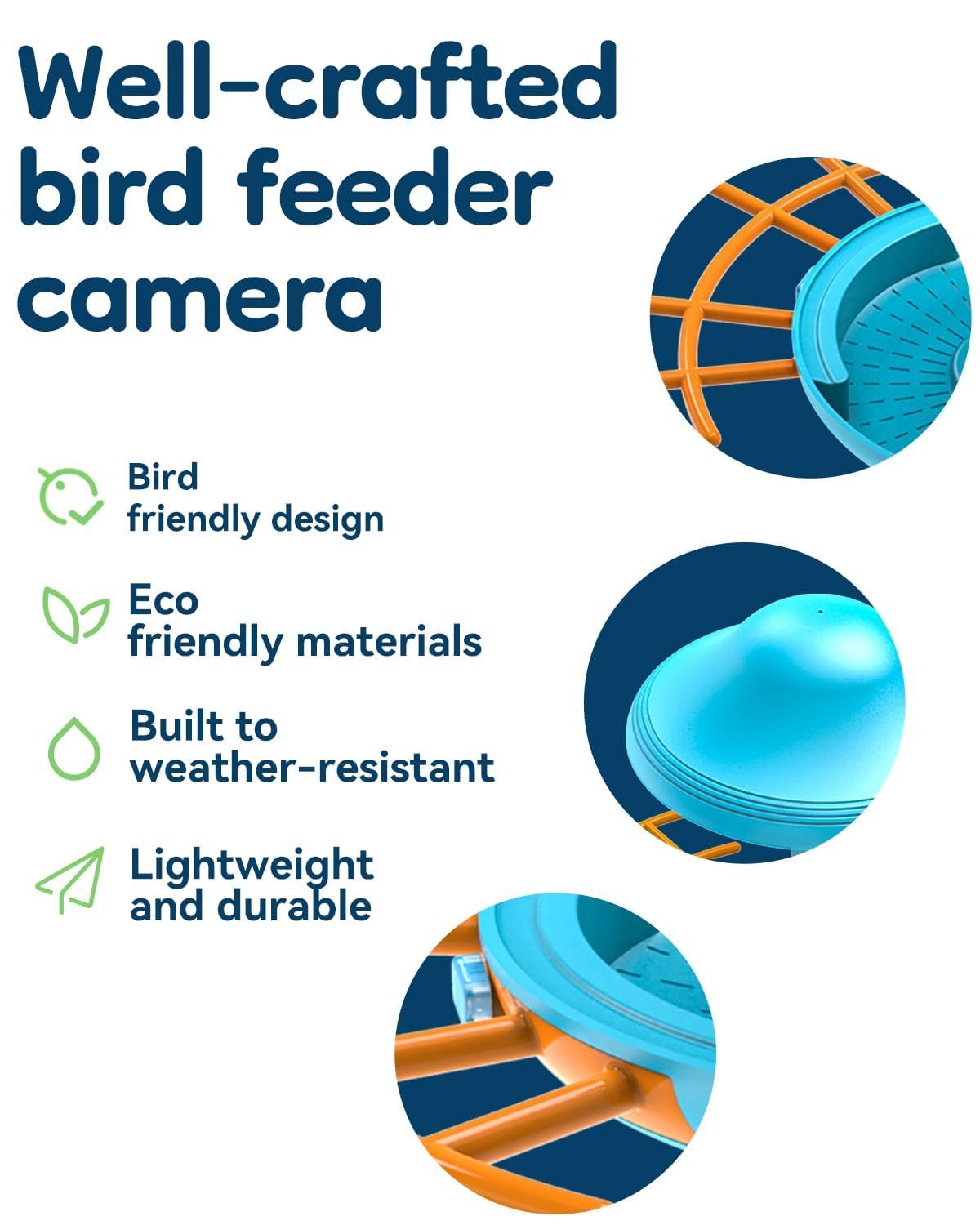 LongPlus® Smart Bird Feeder with Camera, Bird Feeders Camera Wireless Outdoor with Solar Powered,AI Identify,Smart Bird Camera Auto Capture Videos,Instant Notification,Ideal Gift for Mom Bird Lovers LongPlus