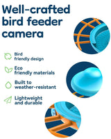 LongPlus® Smart Bird Feeder with Camera, Bird Feeders Camera Wireless Outdoor with Solar Powered,AI Identify,Smart Bird Camera Auto Capture Videos,Instant Notification,Ideal Gift for Mom Bird Lovers LongPlus