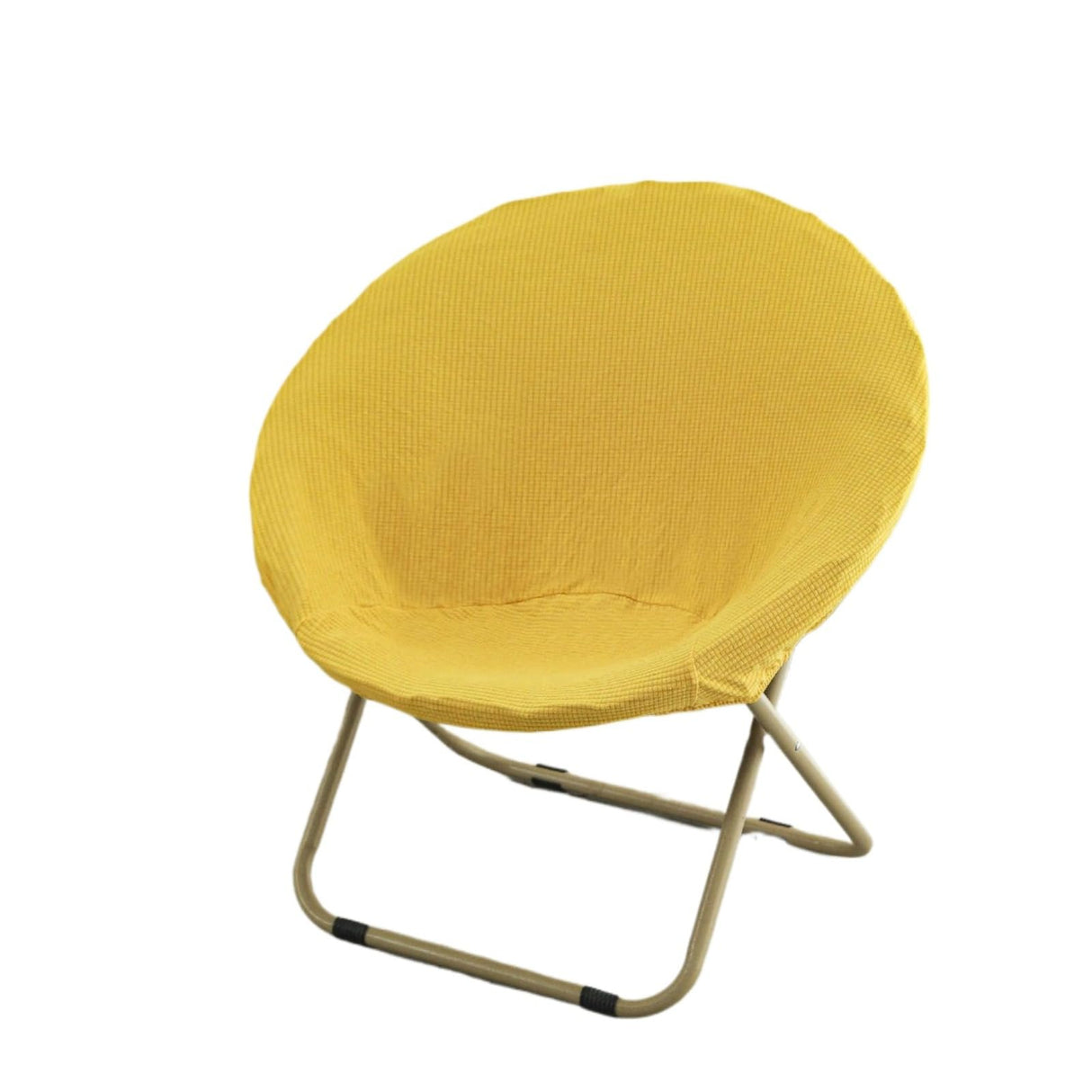 Aunite Jacquard Round Saucer Chair Cover, Stretch Moon Chair slipcover, Spandex Leisure papasan Seat Cover for Outdoor Camping Patio Fishing (Yellow,M) Aunite