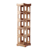 unununu Wooden Rotating Bookshelf, Larger Solid Wood Revolving Bookcase,360°Spinning Book Shelf Tower,Floor Standing Storage Rack,Corner Organizer for Small Space,Study,Office,17"x17"x69.75"(5-Tier) unununu