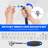 Prostormer Tool Set 259-Piece, Complete Hand Tool Kit with Heavy Duty Aluminium Tool Box, General Mechanic Toolbox for Home, Car, RV, Repair Shop Prostormer