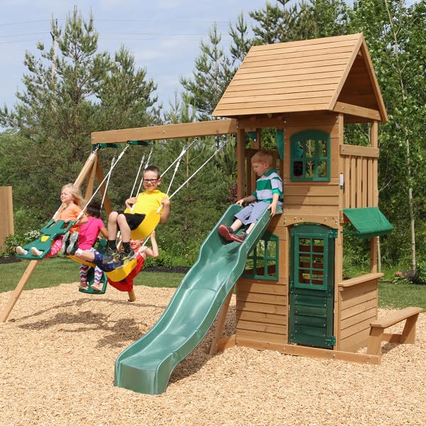 KidKraft Windale Fort Swing Set - WoodArtSupply