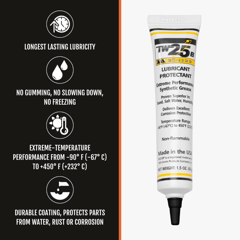 MIL-COMM TW25B Gun Grease Lubricant 1.5-Ounce Tube Mil-Comm