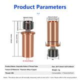 2PCS 3D Printer Extruder Copper Titanium Alloy Throat Tube for Kobra 2/Kobra 2 Neo/Kobra 2 Pro/Kobra 2 Plus/Kobra 2 Max, High Temperature and Wear Resistance HeatBreak 3D Printer Replacement Part CNZTHDY