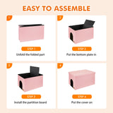 Zerbuger Cat Litter Box Enclosure Furniture for Odor Control, Hidden Cabinet Cats Litter Ottoman with Flip-Up Lid,Cat Litter Box Bench with Storage Space, Dog Proof (Pink, Large) Zerbuger
