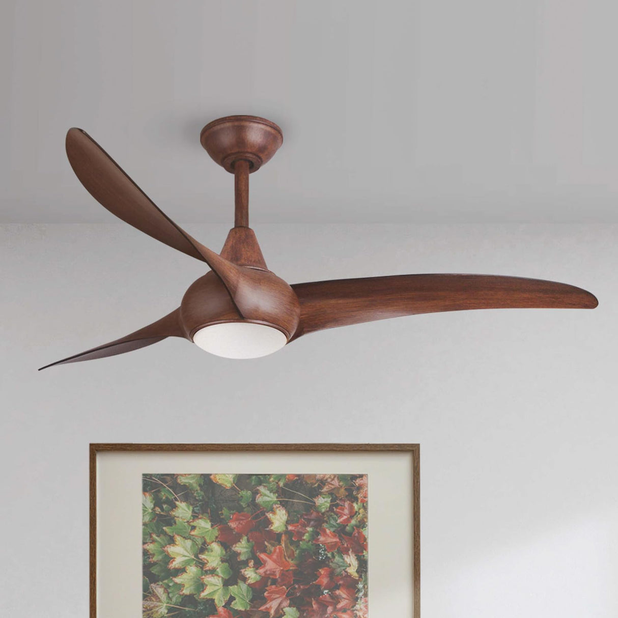 MINKA-AIRE F844-DK Light Wave 52 Inch Ceiling Fan with LED Light Kit, Brown Distressed Koa Finish MINKA-AIRE