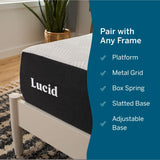 LUCID 10 Inch Memory Foam Mattress - Firm Feel - Infused with Bamboo Charcoal and Gel - Bed in a Box - Temperature Regulating - Pressure Relief - Breathable - California King Size LUCID